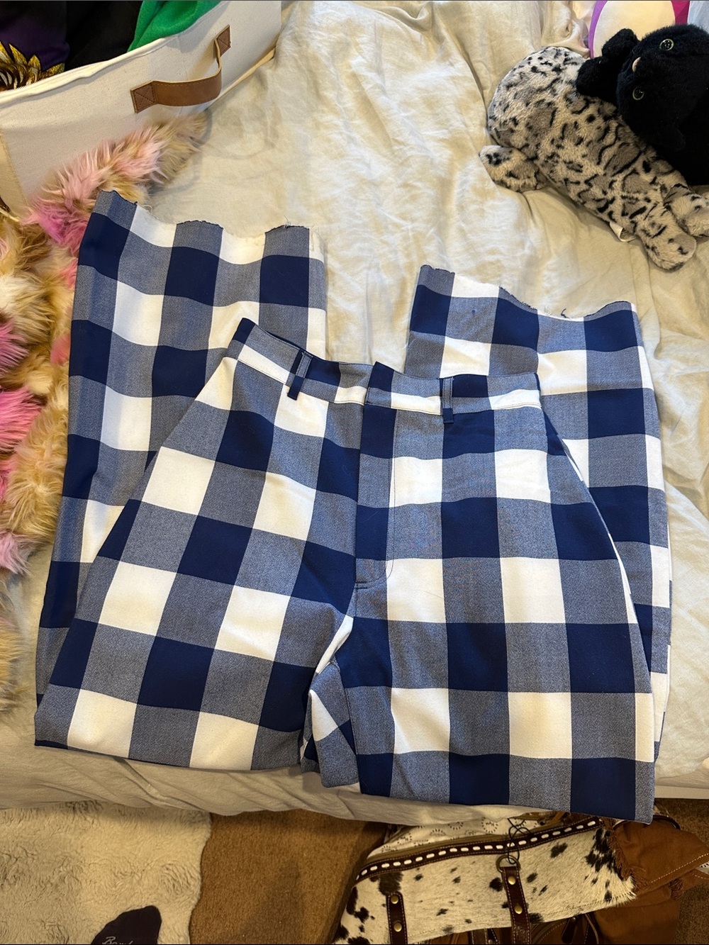 Free people gingham crops